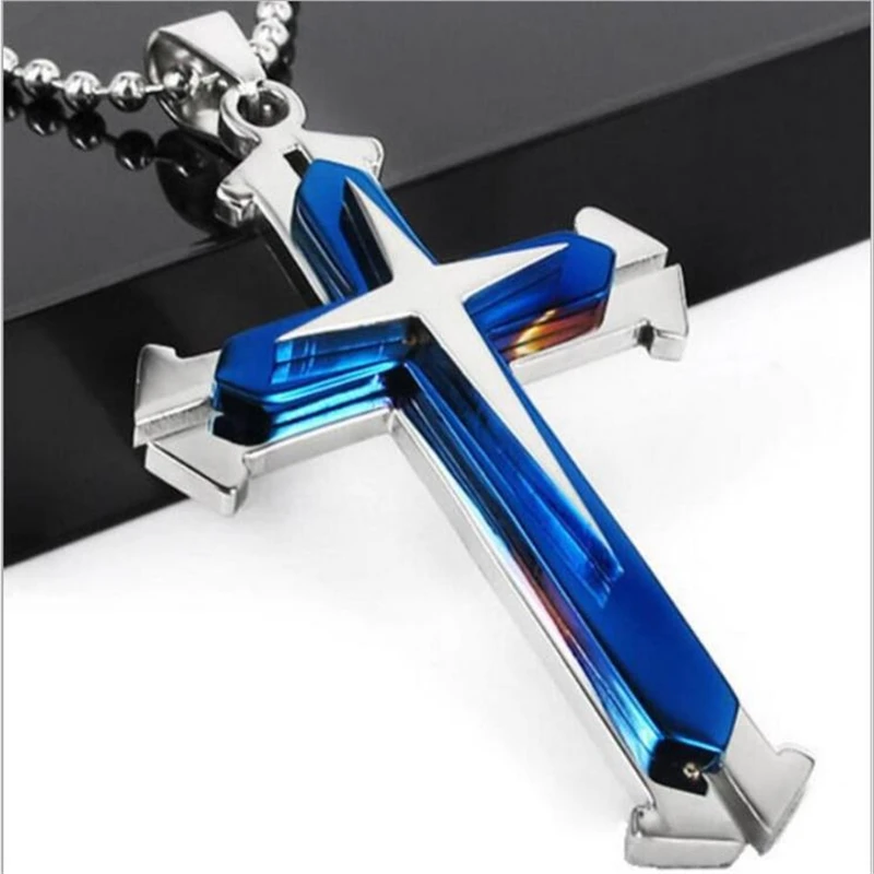 

10pcs/lot Classic Stainless Steel Cross Pendant Necklace Jewelry Crucifix Christian Ornaments Accessories
