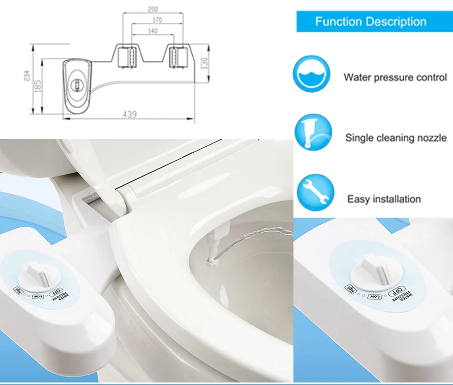 FOHEEL неэлектрическое сиденье для унитаза биде горячая холодная вода ванная комната мусульманский Shattaf стиральная Биде Распылитель самоочищающаяся насадка