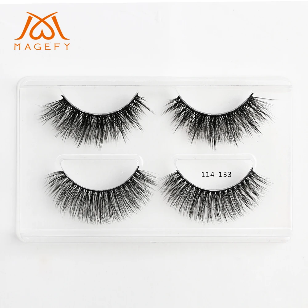 

MAGEFY 2 pairs natural false eyelashes fake lashes makeup kit 3D Mink Lashes eyelash extension mink eyelashes maquiagem