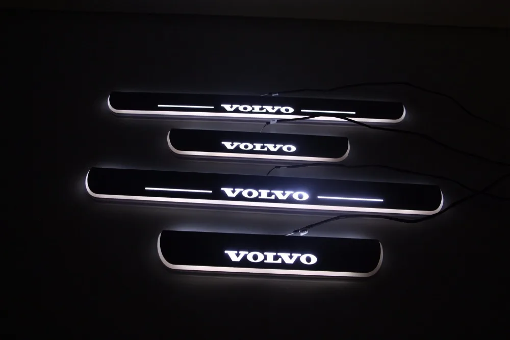 Qirun акриловые светодиодные движущиеся двери scuff Добро пожаловать светильник тропинка лампа порога пластины накладки для Volvo XC60