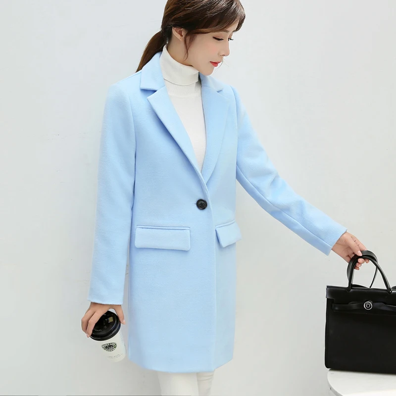 Женские элегантные пальто корейское повседневное шерстяное пальто осень зима свободные Простые Топы Плюс Размер Офисная Дамская одежда