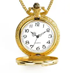 Золотые карманные часы старинные классические дворец карманные часы Королевский цепочки и ожерелья с цепочкой подарок
