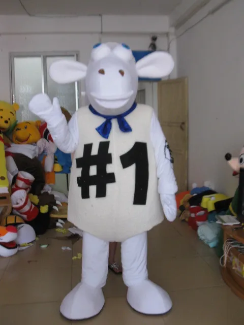 

2016 New Professional cartoon white sheep Mascot Costume Fancy Dress Adult Size Halloween