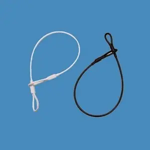 

HOUZE, double loop lanyards, applied with eas hard tags for the bag, box protection