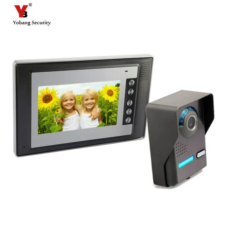 

Yobang Security 7" Doorbell Camera Video Intercom with Monitor Home Wired Visual Intercom Entry Access System For House Villa