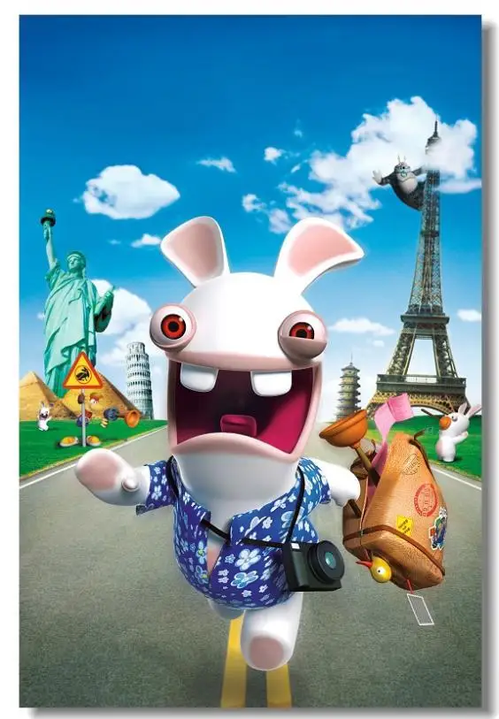 

Free Ship Bedroom Decor Custom Canvas Poster Classic Rayman Raving Rabbit Cartoon Wallpaper New Design Wall Sticker PN-859#