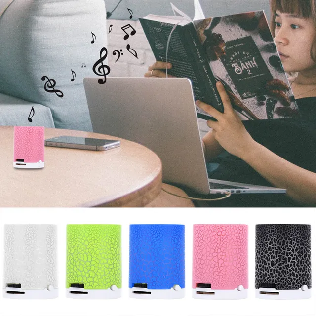 Ollivan Portable Mini Speakers HandsFree LED Speaker Support TF Card Stereo Sound Music Speaker crack Loudspeaker MP3 Player