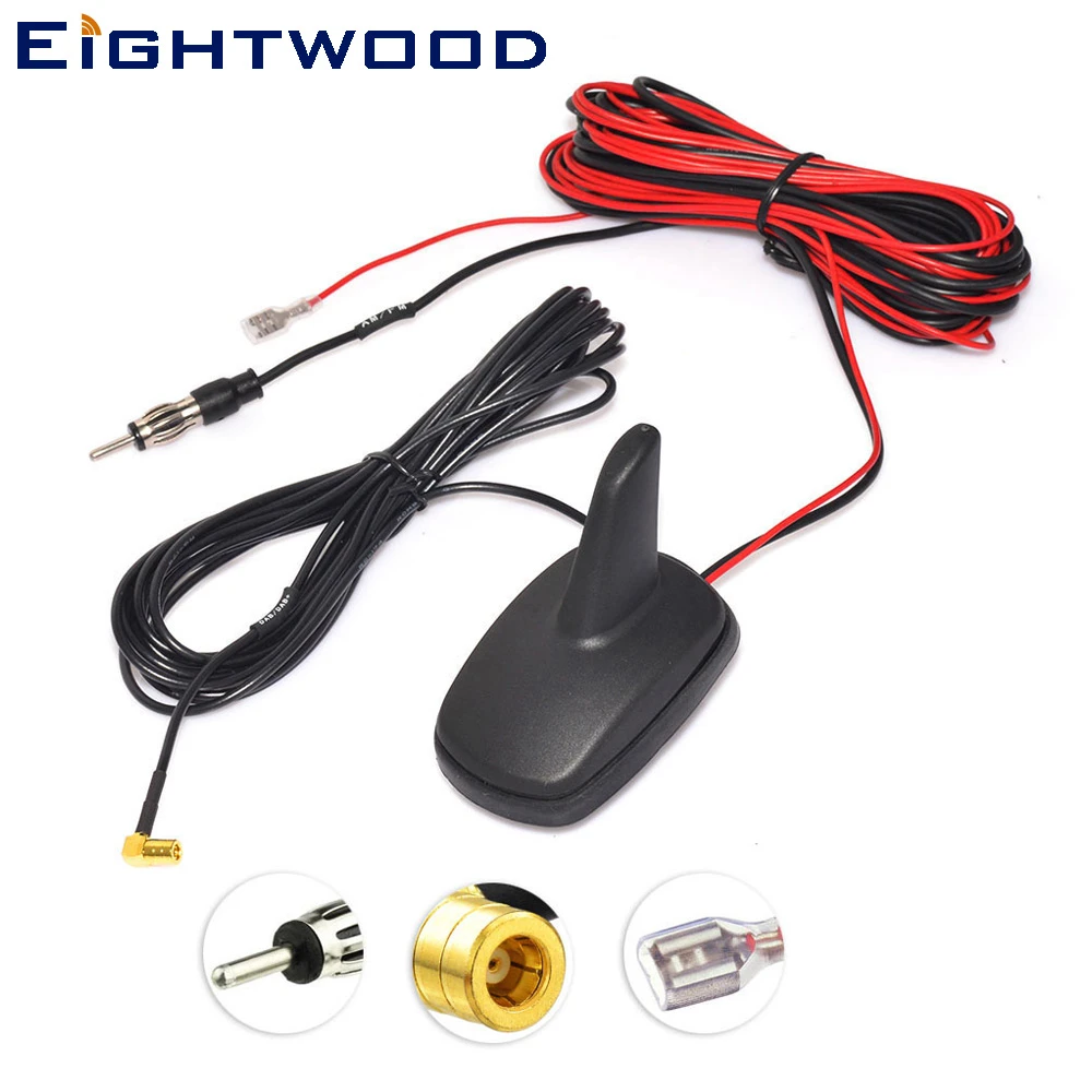 Eightwood Auto Dab + Fm Radio Antenne Shark Fin Dak Antenne Met Versterker Smb Connector Voor Blaupunkt Jvc Kenwood pioneer|roof mount antenna|shark aerialam antenna - AliExpress