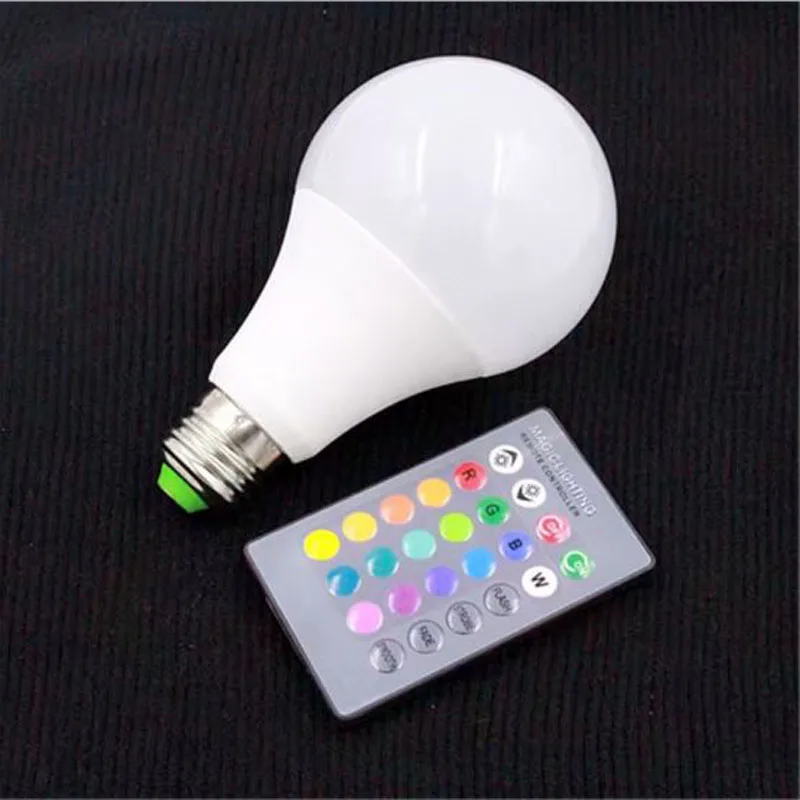 Светодиодный ночник E27 RGB лампа 3 Вт 5 Вт 10 Вт 15 Вт AC 230 в 100 в 220 В сменная цветная лампа с пультом дистанционного управления и памятью