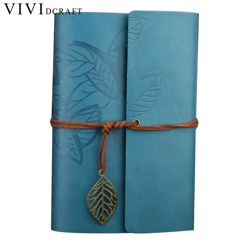 

Journal Book Vintage PU Leather Cover Leaves Notebook Retro Blank Diary Note Book Notepad Traveler Journal Planner Gifts