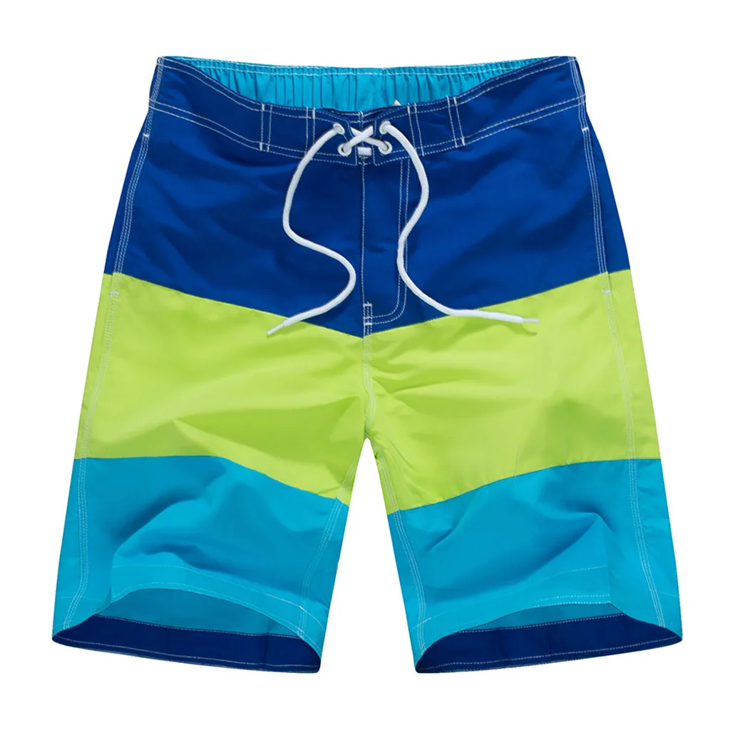 

CHAMSGEND Shorts Quick Drying Men's Swimwear Surfing Plus Size Beach Shorts Color Collision Patchwork Trunks Board Pants 32JAN25