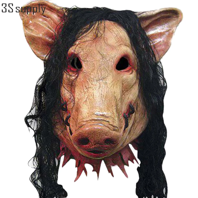 Scarica Gratis Images Latex Halloween Tete De Porc Avec Cheveux Longs Masque Plein dernière salutations