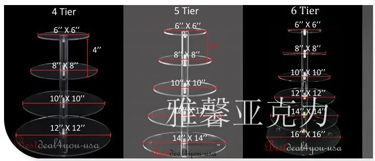 5 ярусов День Рождения украшения лотка кекс стенд для свадебного украшения