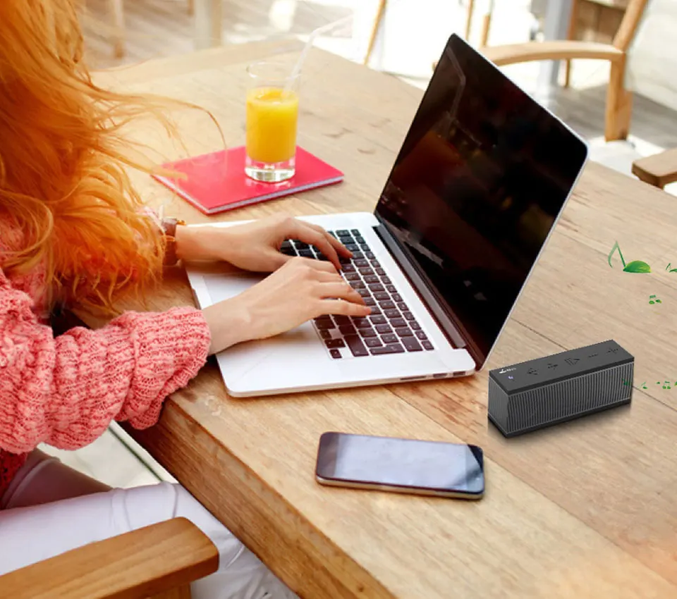 Meidong QQChocolate 8W Portable Bluetooth Speaker Subwoofer Stereo Mini Wireless Speaker with IPX4 waterproof Support TF card