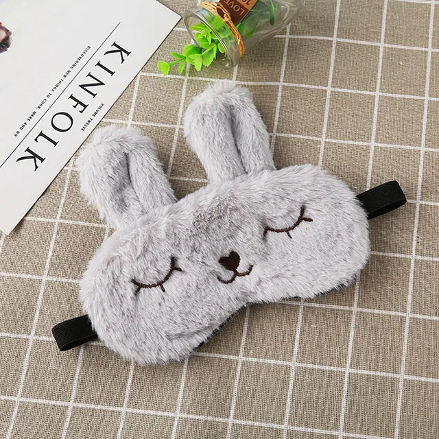 Улыбка животных Вечерние Маски мультфильм спящий Кролик маска для глаз для подарка путешествия расслабить повязка на глаза для сна затенение глаз глазная повязка - Цвет: 4