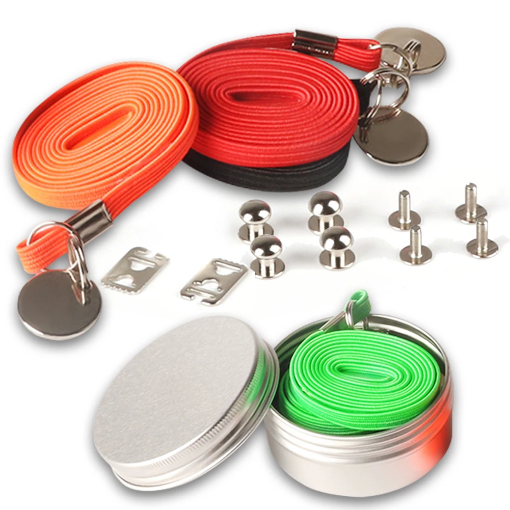 

No Tie Elastic Laziness Shoelace Unisex Round Metal Decor Lazy Shoelace Sport Athelic Casual Shoes Laces With Storage Box New