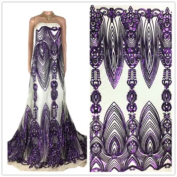 

High Quality Sequined French Tulle Lace for Party dresses Elegant Mesh Net Lace with Sequins