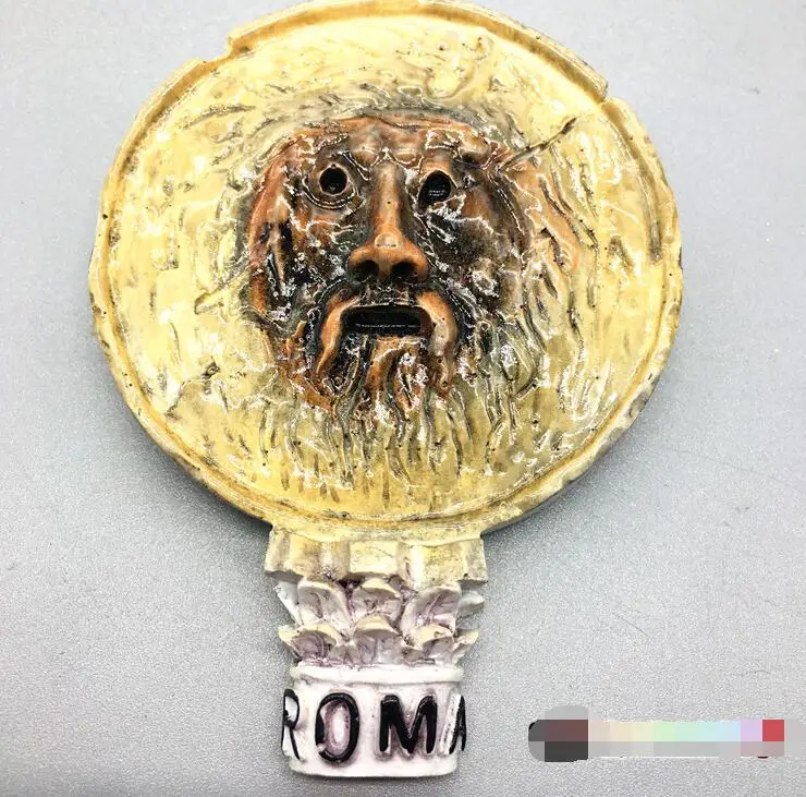 Hot Selling Newest Europe Rome Bocca Della Verita Helmet Wishing Tank Magnetic Sticker Fridge Whiteboard Sticker Home Decor