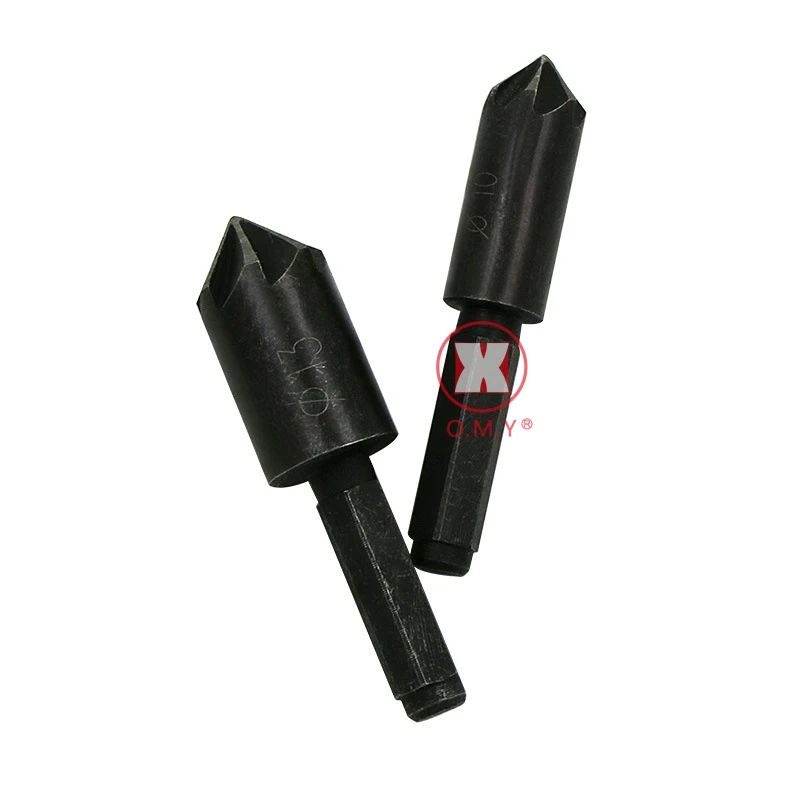 

OMY 2Pcs/Set HCS 7 Flute Sink Chamfer Cutter Countersink Drill Bit Cutting wood soft metal plastic Tool Set 1/4 inch Hex Shank