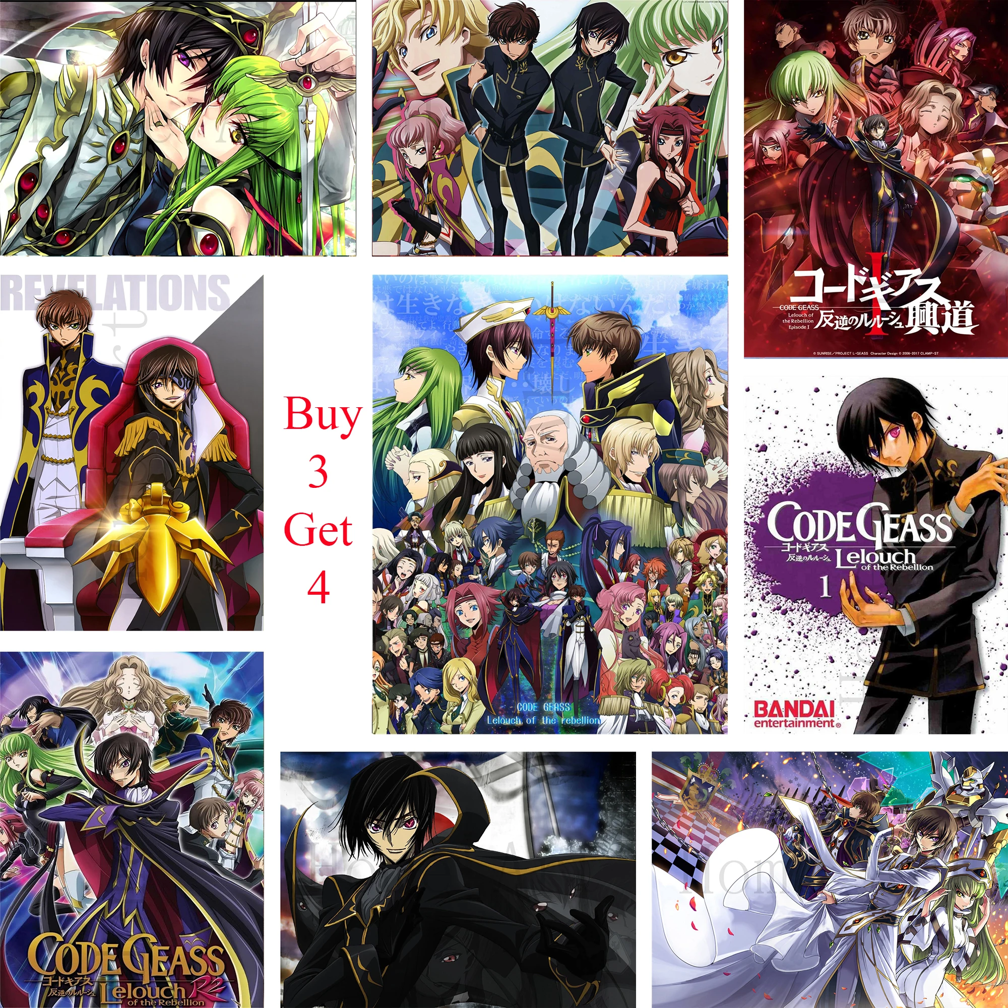 Постер CODE GEASS с прозрачным изображением настенные наклейки украшение для дома