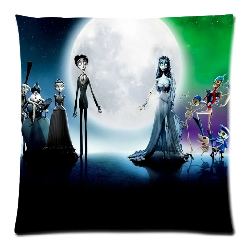 

18"*18" Square Corpse Bride Polyester Cushion Cover Sofa Decorative Throw Pillowcase Home Chair Car Seat Pillow Case