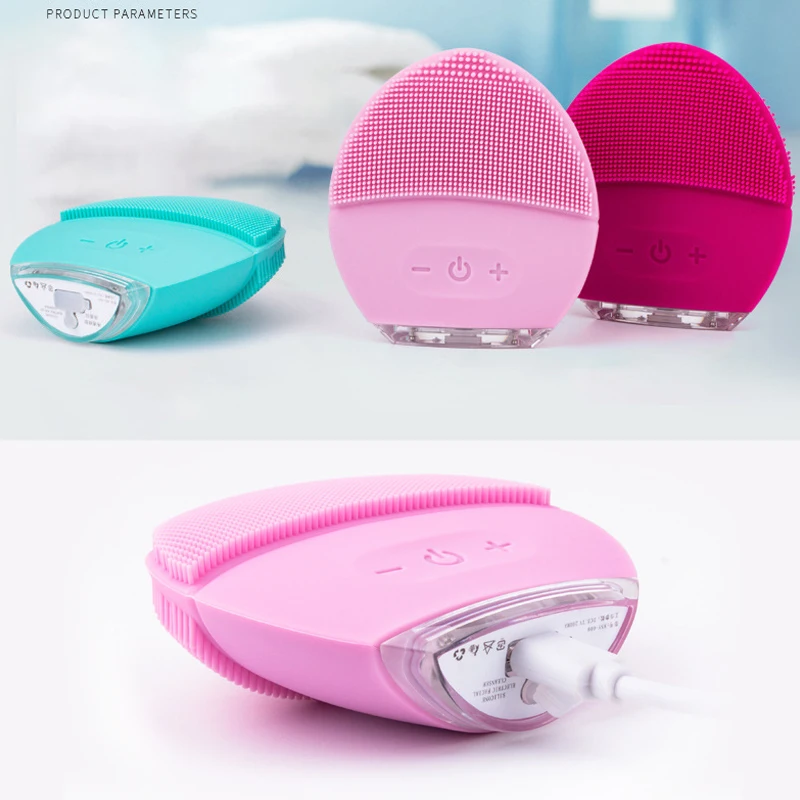 Electric Silicone Facial Cleansing Brush USB Rechargeable electric facial cleanser Waterproof Ultrasonic Pore Clean Instrument