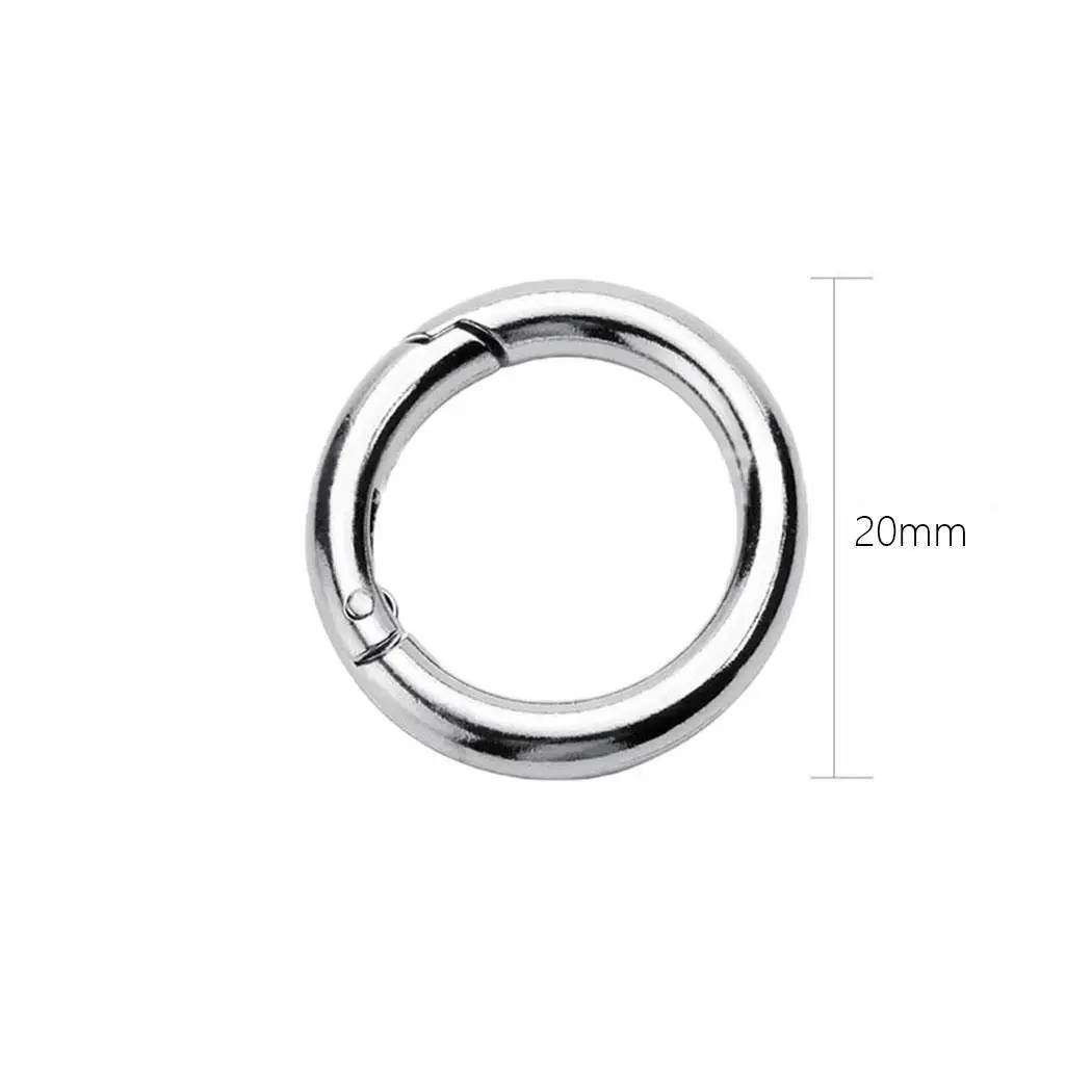 

O-Ring Purses Handbags Round Push Trigger Silver Keychain Snap Hooks Carabiner Plating
