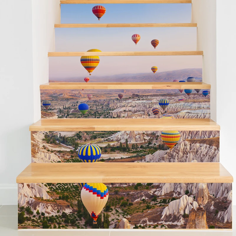 6 штук креативные DIY 3D лестница стикер s блоки шаблон комнаты украшение для лестниц домашний декор пол стикер стены GI994230