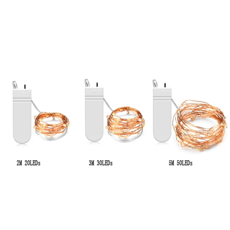 

Christmas Lights 2M 3M 5M Waterproof Copper mini Fairy String Light Decoration Lamp for Home,Wedding Operated by CR2032 Battery