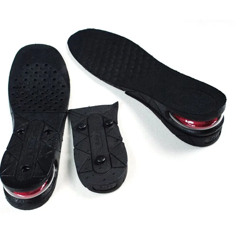 Мужские и женские 2 слоя 5 см амортизатор из пузырчатой пленки обувь увеличение высоты подъема каблук стельки пара выше подарки черный цвет