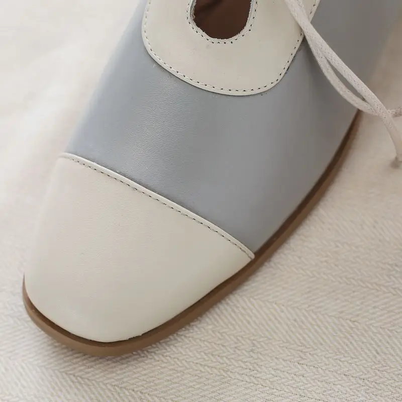 ALLBITEFO/женские туфли-лодочки из натуральной кожи с квадратным носком на толстом каблуке, модные брендовые женские туфли смешанных цветов на