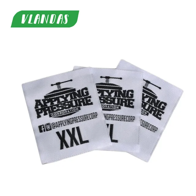 custom designed new style woven damask end fold t shirt woven label custom size label