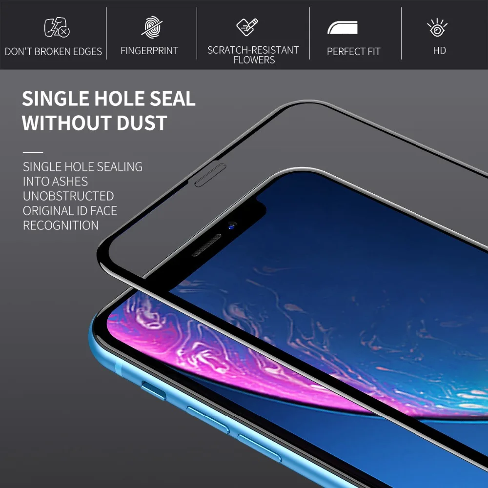 Genuine 10D Tempered Glass Screen Protector for iphone 6 6s 7 8 plus