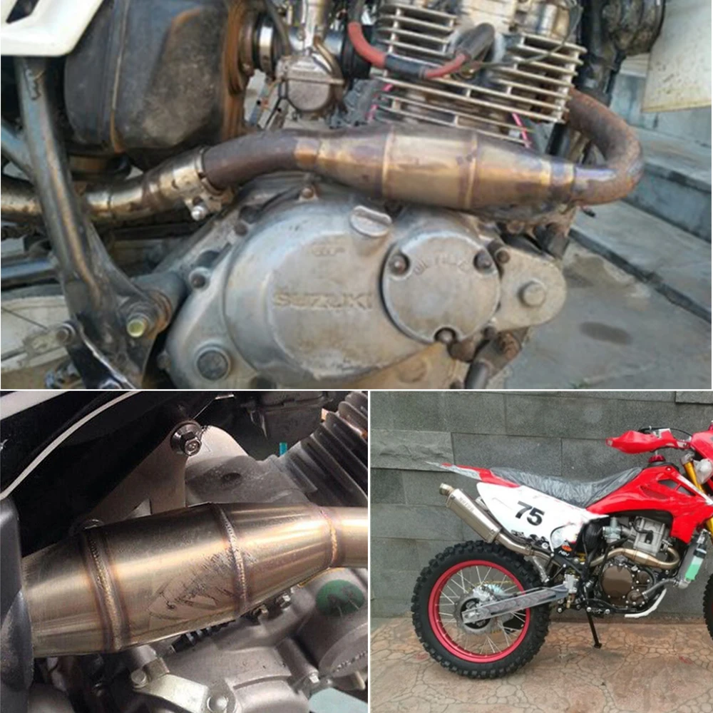 ZSDTRP мотоциклетный катализатор выхлопной камеры расширения средней трубы звено трубы глушители для автомобиля Шум звук Eliminator Escape Moto нержавеющая сталь