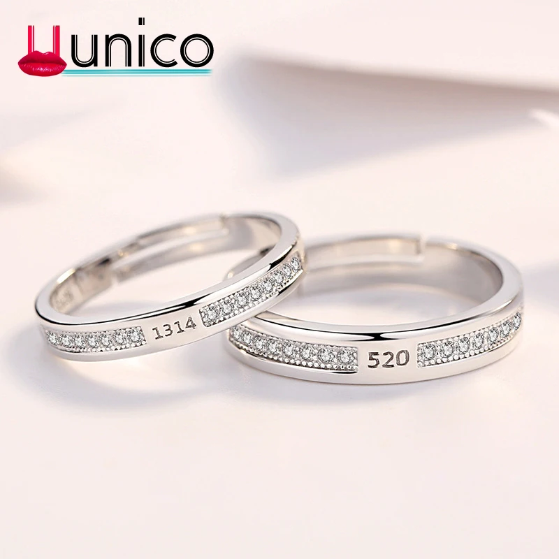UUNICO Korean style engagement ring 5201314 opening couple ring fashion