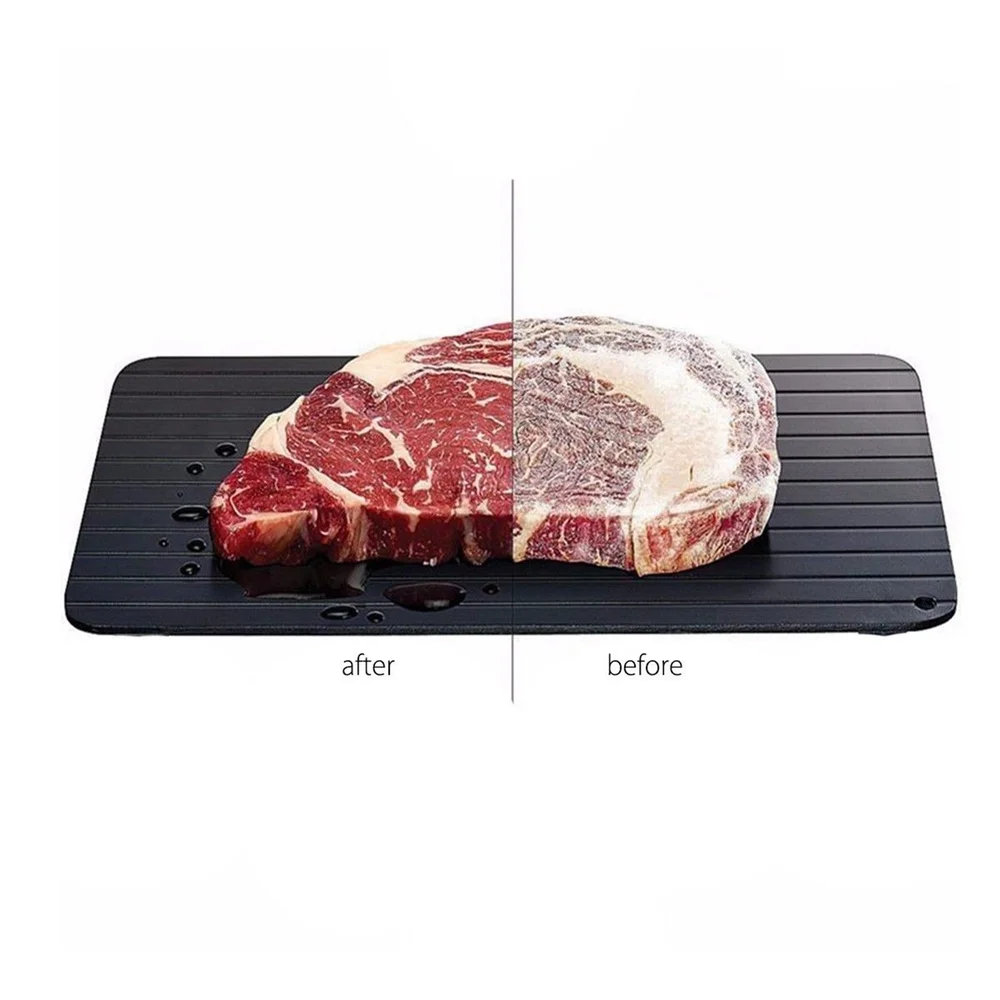 New Defrosting Tray Aluminium Meat Thaw Thawing Miracle Frozen Food Defrost Fast