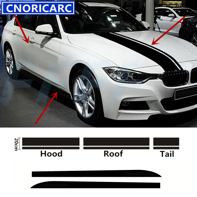 

CNORICARC Sport Styling Side Skirts Stickers Car Body Vinyl Decal For BMW F30 3 Series 320i 325i 318