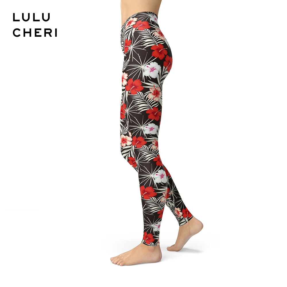 

Flowers Print Women Leggings Tulips Dandelion Cherry Floral Pattern Brushed Buttery Soft Trousers Plus Size Slim Fitness Leggins