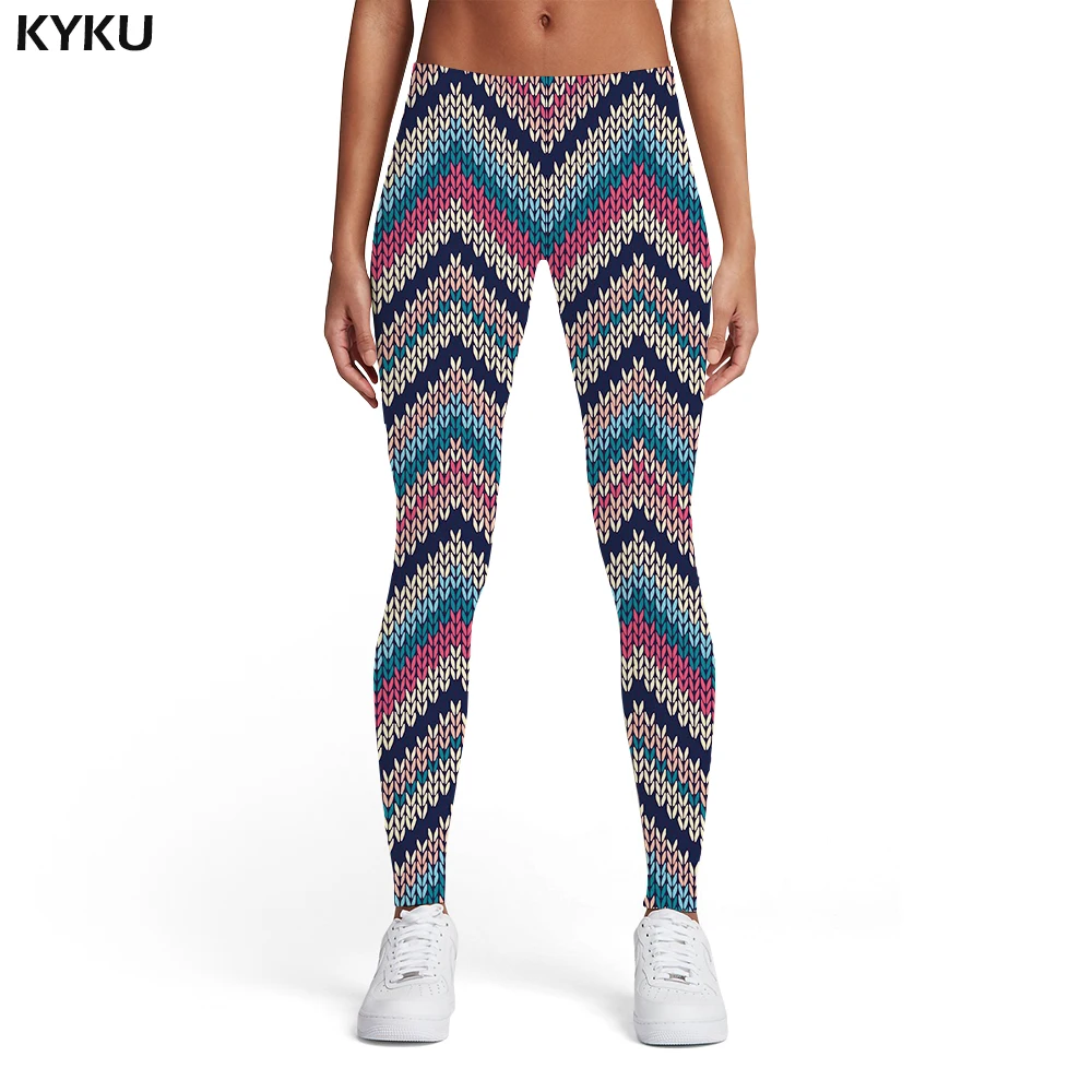 

KYKU Graphics Leggings Women Colorful Trousers Retro Ladies Colorful 3d Print Gothic Printed pants Womens Leggings Pants Casual