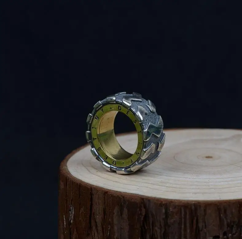 Lengkea ювелирные мужские кольца Настоящее серебро 925 пробы кольцо индивидуальное Винтажное кольцо для автомобильных шин крутое мужское ювелирное изделие очаровательный подарок для бойфренда