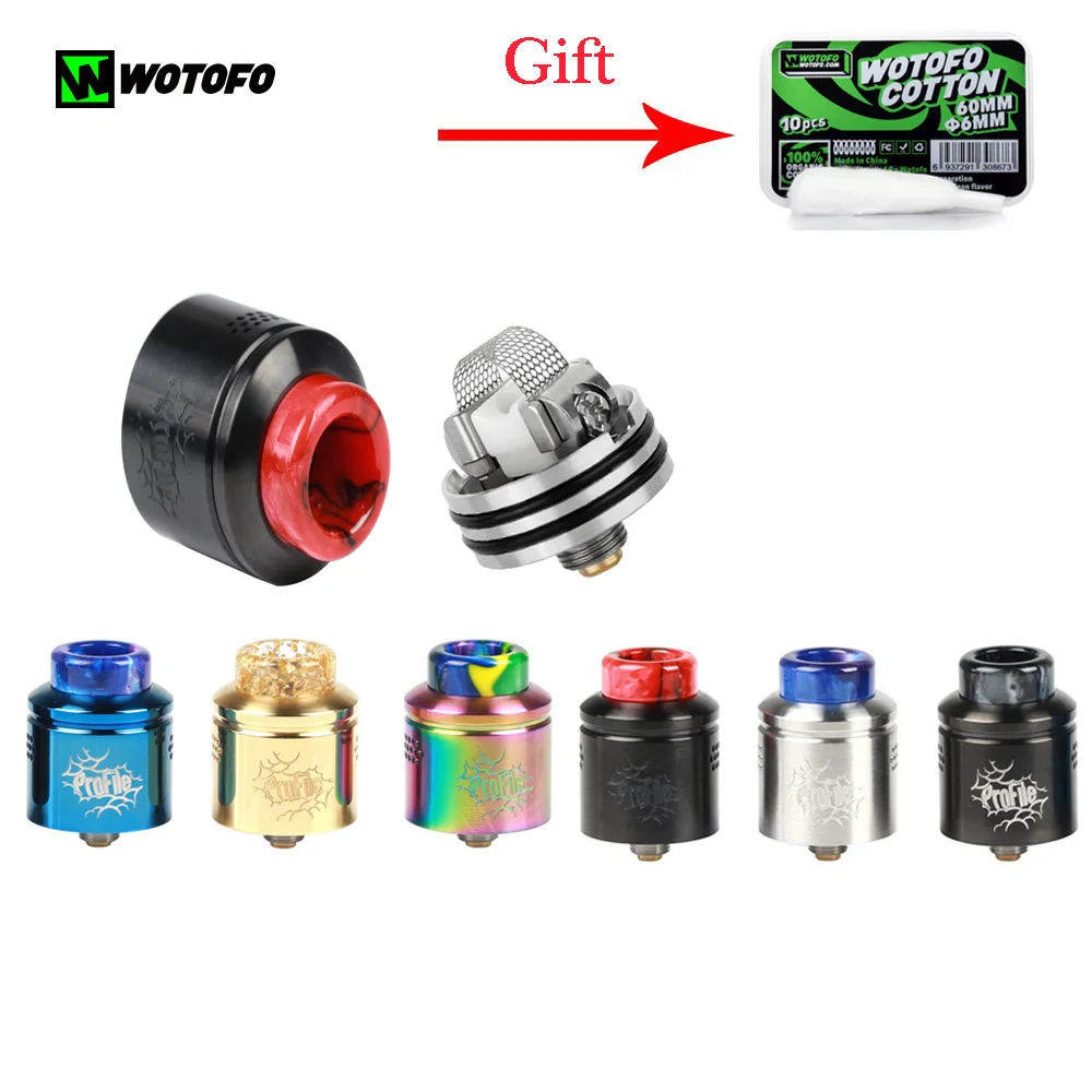 

Original Wotofo Profile RDA Atomizer Tank With Profile Cotton Vape Vaporizer Rebuilding Dripping RDA 510 elektronik sigara Vape
