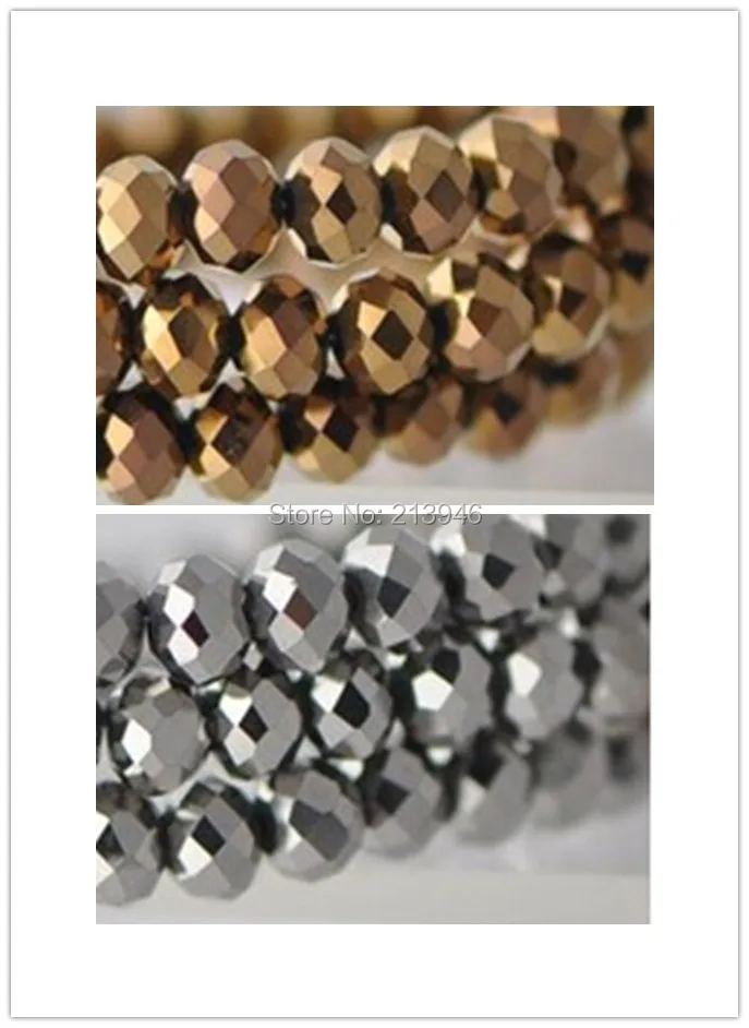 

6*4MM 390Pcs/Pack Mixed 2 Colors Metal Tone Roundle Crystal Jewelry Loose Beads