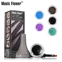 Music Flower, фирменная губная помада, макияж, карандаш-подводка для глаз крем с кистей для макияжа инструмент подводка-гель для глаз черный век Водонепроницаемая Косметика 24 часа в сутки 5 цветов