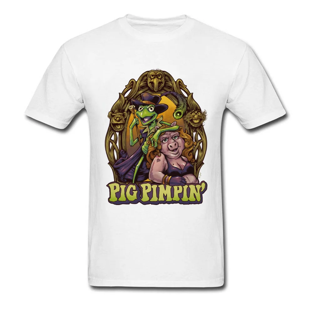 CasualCasual Short Sleeve Tops Shirt Lovers Day Designer Crew Neck 100% Cotton Fabric T-shirts Man T Shirt Pig Pimpin  Pig Pimpin white