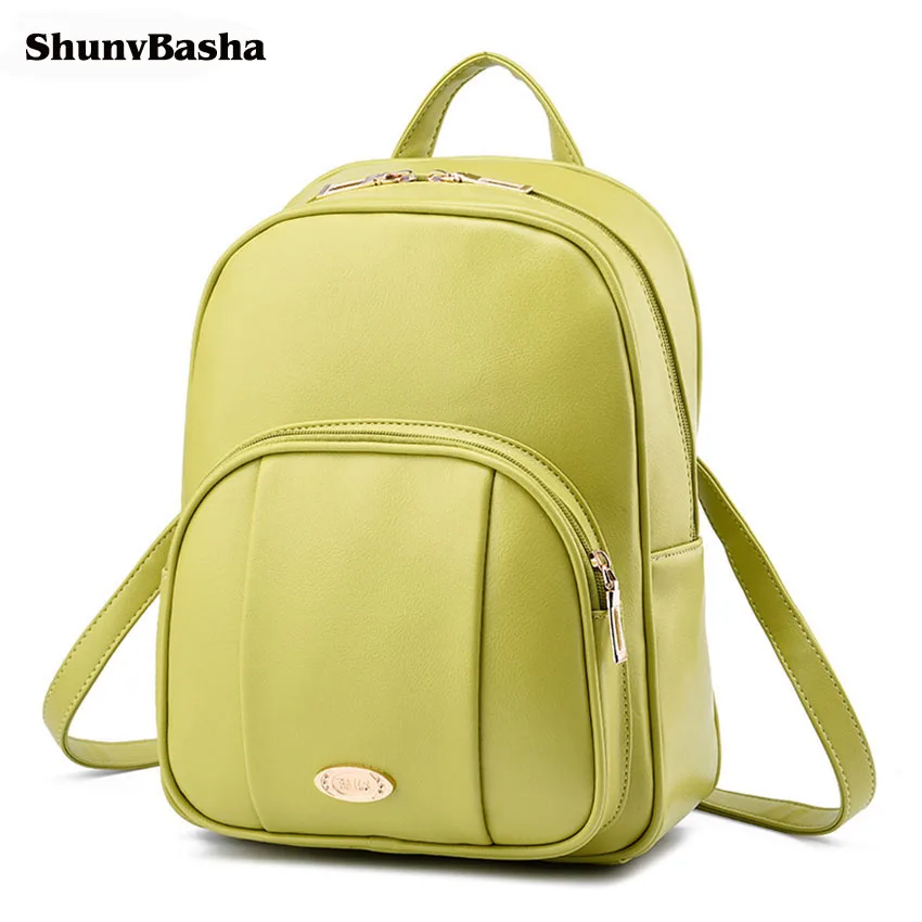 2017 New PU Leather Women Backpack College Style Bag Travel Bag Ladies