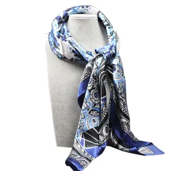 

New Square Women Silk Scarf Square Head Scarves Wraps Quality Female Foulard Satin Shawls Hijab 90*90cm