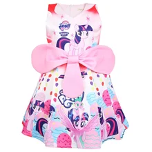 2019 Summer my little Girls Dress Baby girl Clothes Princess Party Dress Unicorn print Christmas clothes little pony Big Bow samgami baby new summer cute dress little girls dress my pony spring girl short sleeve dresses my girls princess for little pony