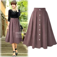 Женские плиссированные юбки с высокой талией на пуговицах эластичная юбка средней длины корейский стиль женские юбки мода весна осень зима низ