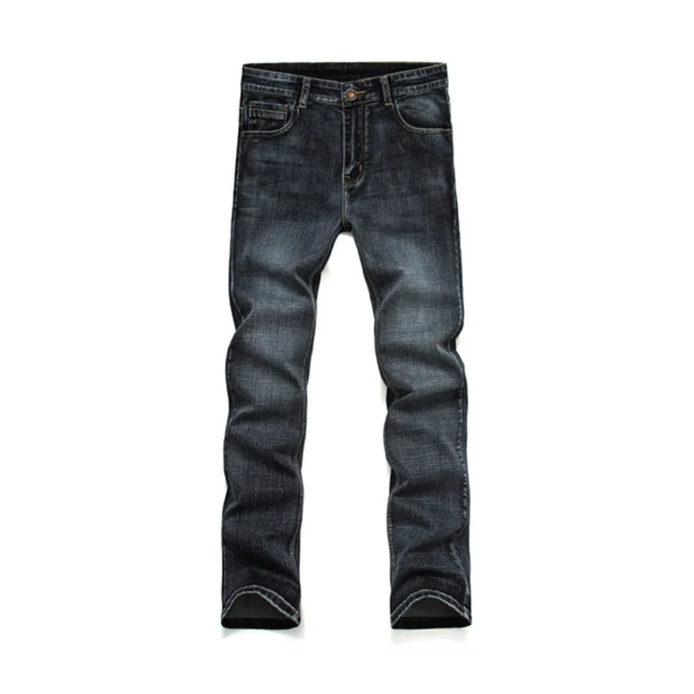 Новые популярные мужские повседневные облегающие длинные джинсовые брюки джинсы с высокой талией стрейч брюки YAA99 - Цвет: Черный