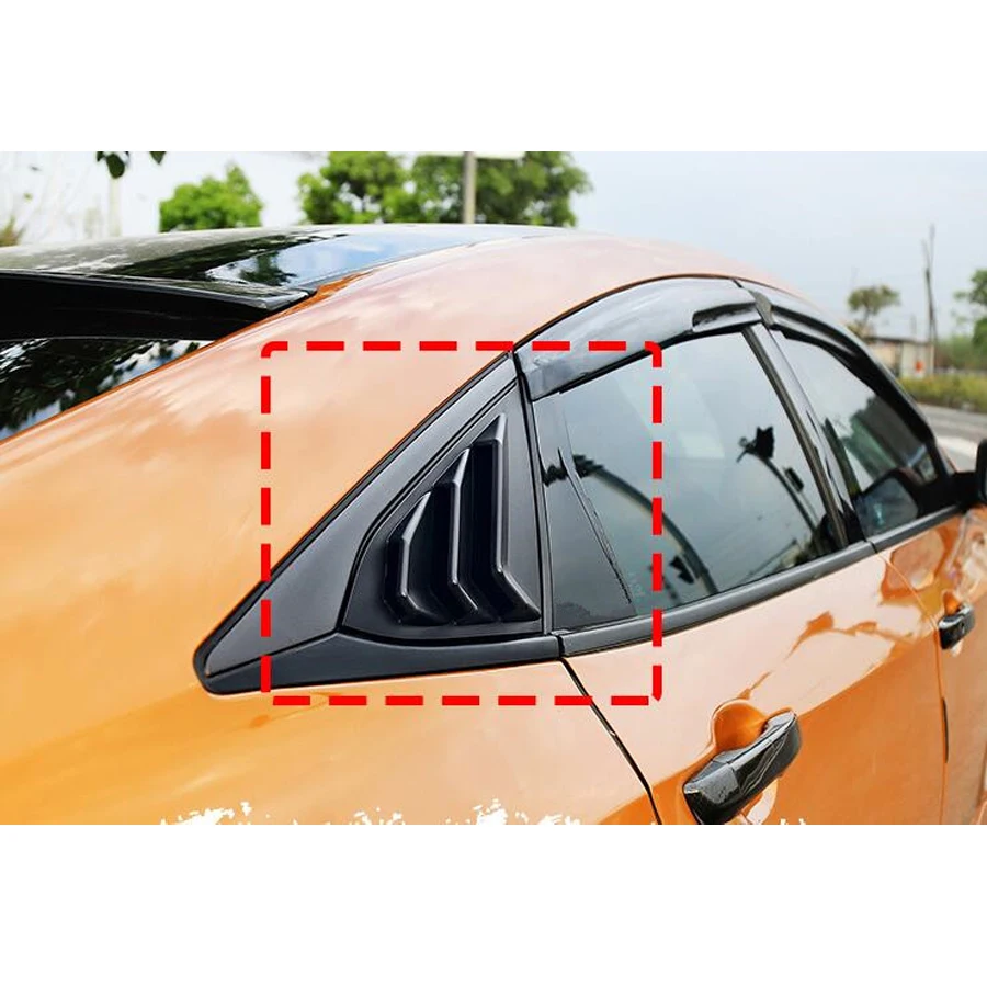 Carbon Fiber Style For Honda Civic 2016-17 Window Louvers Scoop Cover Vent Part
